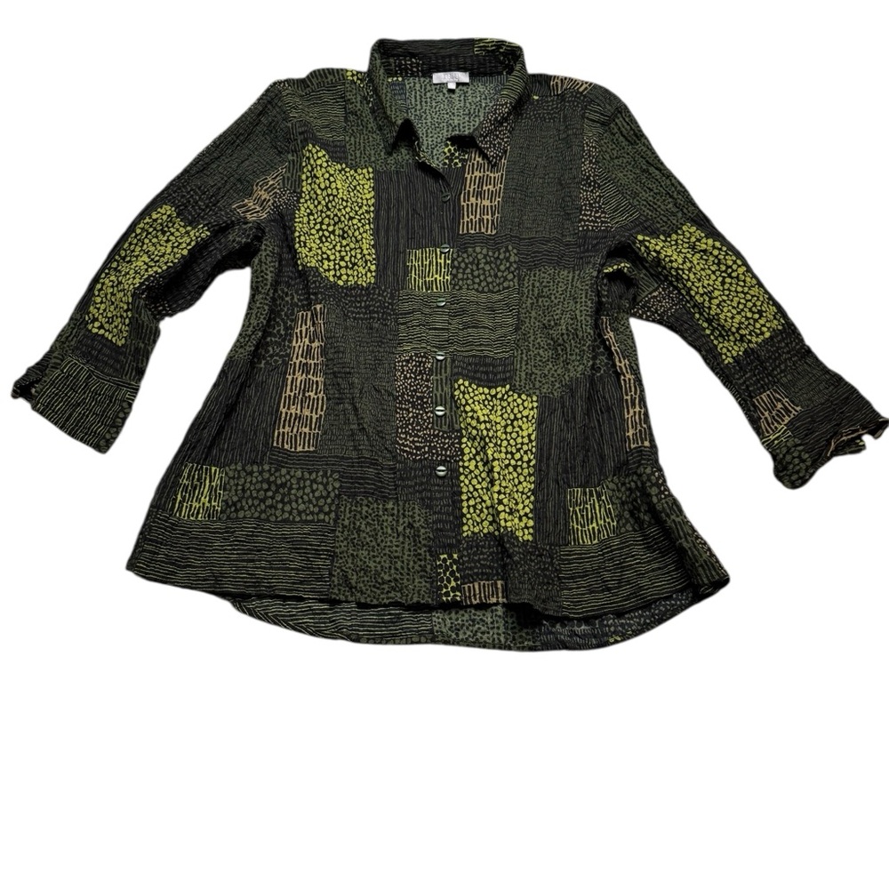 Habitat Textured Patchwork Button Front Top Xxl - image 2